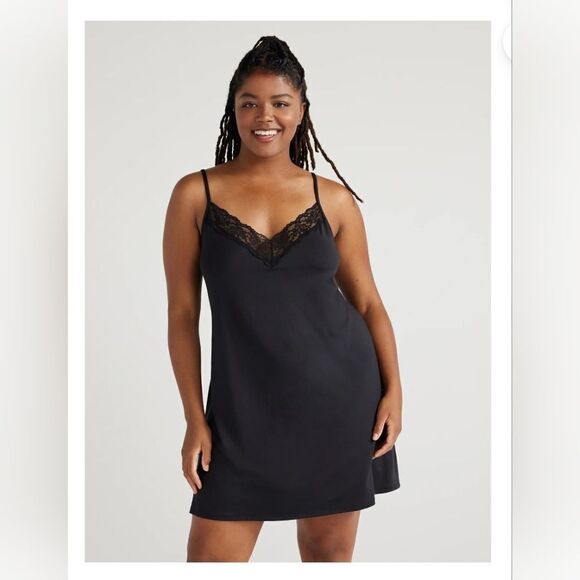 Nwt Joyspun Women’s Plus Size Lace Trim Knit Chemise, Size 4X - Picture 1 of 10
